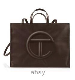 Telfar large shopping bag chocolate new nwt with dustbag vegan leather Brown Tote