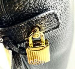 Tom Ford Womens Alix Leather Front Zip Hobo Tote Handbag Black NEW