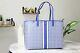 Tory Burch (64206) Large Coated Canvas T Zag Jewel Blue Multifunctional Tote Bag