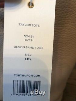 Tory Burch Devon Sand Leather Taylor Braided Handles Tote Bag Nwt