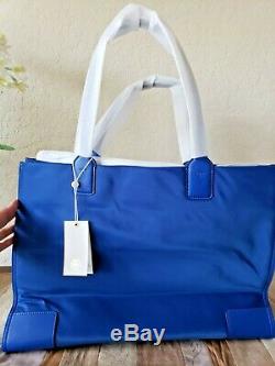 Tory Burch Ella Large Tote Bag Nylon And Leather Regal Blue + Duster Bag Nwt