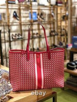 Tory Burch Large Red Coated Canvas T Zag Multifunctional Tote Bag Purse (64206)