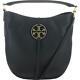 Tory Burch Womens Miller Black Leather Monogram Hobo Handbag Large Bhfo 0604