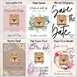 VW Campervan Personalised Wooden Wedding Save The Date Magnets & Backing Cards