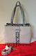 Valentino Mario Valentino Large Beige Canvas Python Shoulder Bag New With Tags