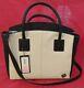 Vince Camuto Black & Cream Satchel Style Purse New Leather Authentic