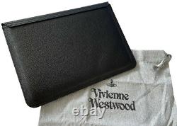 Vivienne Westwood Black Leather Papers Folder / Tablet Or Ipad Case Bnwt Rare