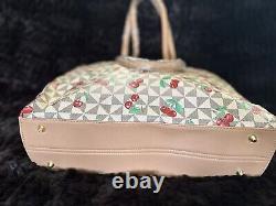 Womens Large Cherry tote bag set With Matching Purse And Wallet
