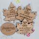 Wooden Autumn Leaf Save The Date Personalised Wedding Invite Magnets Rustic