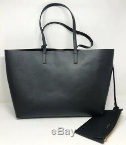 YSL Saint Laurent Large Black Leather Shopper & Pouch Wallet Women's Handbag NEW