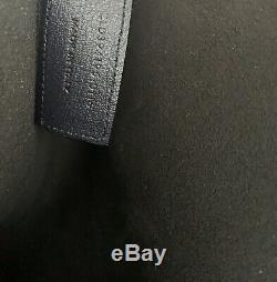 YSL Saint Laurent Leather Shopping Tote Shoulder Bag Large Dark Navy Deep Marine
