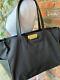 Zac Posen Black Nylon Body And Black Leather Pockets And Handles Tote New