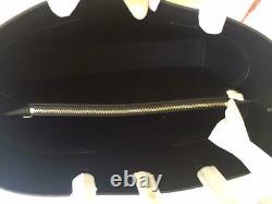 $528 Auth Nwt Tory Burch Block T Compartiment Black Leather Tote Satchel