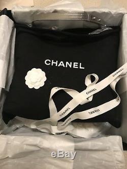 Authentique Chanel Big Bang Sac Argent Hobo Sac En Cuir De Veau Boîte Paperasse Sac À Main