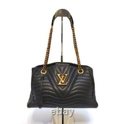 Authentique Louis Vuitton New Wave Chain Black Quilted Tote Sac À Main
