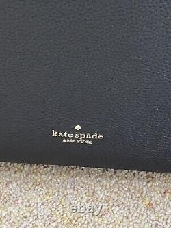 BNWT Kate Spade Sac à main moyen en cuir noir Leila Pebbled