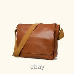 Buffalo Leather Messenger Bag 15 Portable Satchel Bureau College Sacs À Épaule