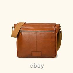 Buffalo Leather Messenger Bag 15 Portable Satchel Bureau College Sacs À Épaule