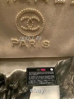 Chanel 20s Beige Deauville Tote Bag Pearl 30 Grandes Poignées D'achat Chaîne Nouveau