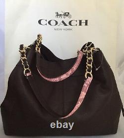 Coach F25944 Lexy Exotic Leather With Chain Strap Sac À Main Im/oxblood/multi Nwot