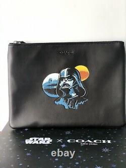 Coach X Star Wars Grande Pochette Housse Tablette Darth Vader Sac 298 $ Noir
