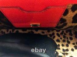 Dolce & Gabbana Sicily Large Dauphine Calf Leather Red Women’s Handbag Nouveau