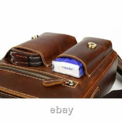 Grand Messenger Homme Marron Vintage Épaule En Cuir Satchel 10 Portable Bag Nouveau