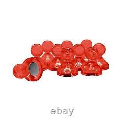 Grand aimant de punaise en acrylique, 21mm de diamètre x 26mm Rouge (20 paquets de 10)