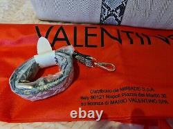 Grand sac bandoulière en toile beige Python Valentino Mario Valentino neuf avec étiquettes