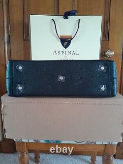 Grand sac en cuir noir Paris Aspinal avec sac en tissu granuleux/pochette cadeau Prix de détail conseillé £650