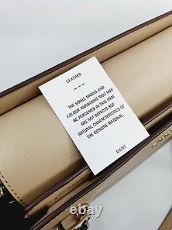 Grand sac fourre-tout en cuir DKNY Sutton de couleur sable