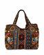 Johnny Was Naomi Velours Tote Hippie Sac De Velours Sac Besace Brown Tiger Eye New