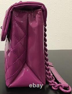 Kurt Geiger London GRAND sac bandoulière en cuir verni violet Drench Brixton Nouveau