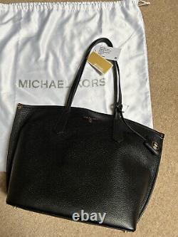 MICHAEL KORS Sac à main à poignée supérieure JANE en cuir grainé noir avec sac de rangement £270