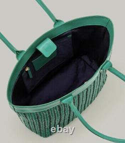 Magnifique Designer Boden'titania' Green Woven Leather Large Tote Bag Bnwb Rrp160