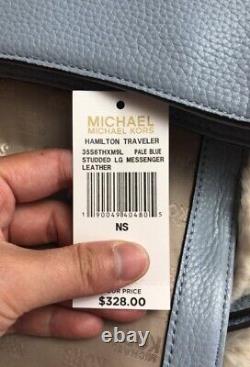 Michael Kors 35s6thxm9l Hamilton Traveler Studed Large Leather Messenger Bag