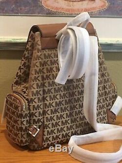 Michael Kors Abbey Grand Cargo Sac À Dos Beige Bagages Brown Signature Sac 498 $