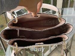Michael Kors Femmes Large Shoulder Tote Satchel Bag Pink Vanilla Gold Bag Sac À Main
