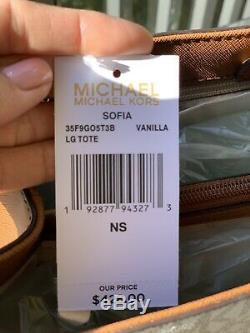 Michael Kors Femmes Medium Large Épaule Fourre-tout Sac À Main Vanilla + ID Wallet