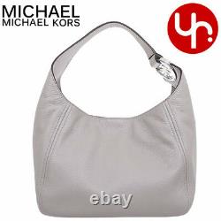 Michael Kors Fulton Large Hobo Shoulder Bag Gray Leather 35s0sfth3l Nouveau $398 Fs