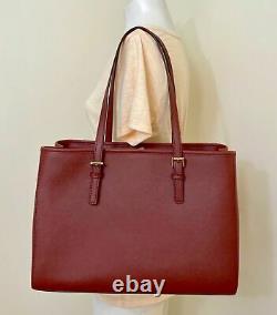 Michael Kors Jet Set Red Saffiano Cuir Grand East West Tote & Dustbag