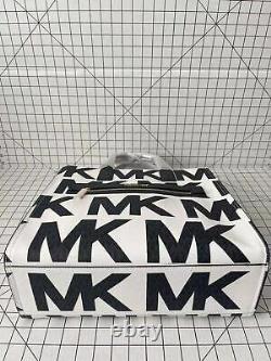 Michael Kors Kenly North South Grand Tote Signature Mk Crossbody Sac Noir/blanc