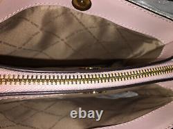 Michael Kors Nicole Triple Compartiment Small Crossbody Bag Vanilla Pink Signatur