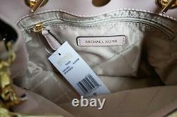 Michael Kors Teagen Petit Pvc Leather Messenger Bag Mk Brown/pink Blssom
