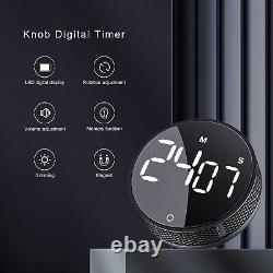 Minuterie de cuisine numérique - Minuterie visuelle - Grand affichage LED - Compte à rebours magnétique - Compte à rebours et compte à rebours montant