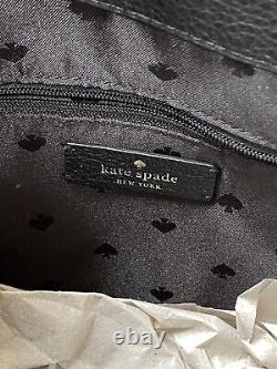 Neuf avec étiquette Sac à main moyen en cuir noir Leila de Kate Spade