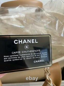 Nouveau! Bnib Chanel Deauville Pearl Canvas Grand Sac Beige Ecru De Deauville