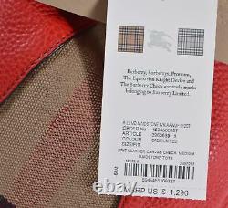 Nouveau Burberry $1,290 Red Leather Nova Check Large Maidstone Sac À Main Sac À Main