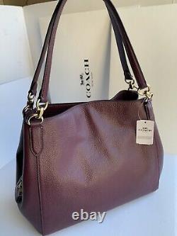 Nouveau Coach 80268 Hallie Boysen Berry Pebble Leather Shoulder Bag
