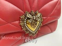 Nouveau Dolce - Gabbana Devotion Large Sac De Coeur En Cuir Rouge Sac Sac À Main Sac À Main